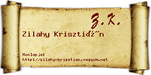 Zilahy Krisztián névjegykártya
